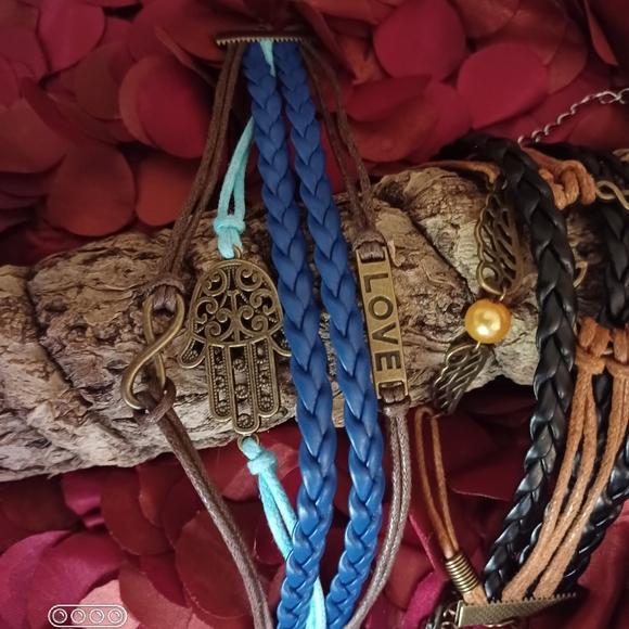 Artisan crafted leather tiered bracelet your choice ๐ ๐ ๐ก bracelets - Picture 3 of 13